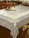 Crochet Vinyl Lace Tablecloth, 60" Wide X 90" Long Oblong, White (styles may vary)