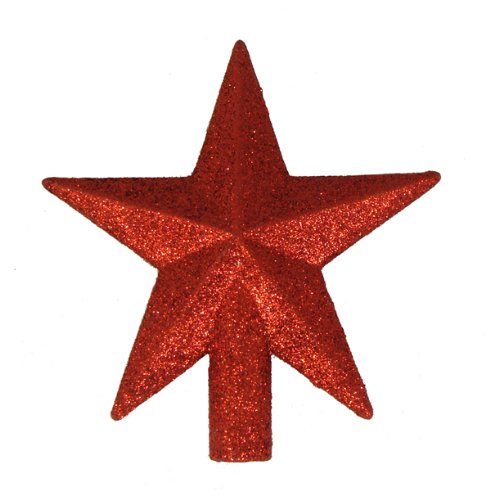 Kurt Adler 4" Petite Treasures Red Glittered Mini Star Christmas Tree Topper
