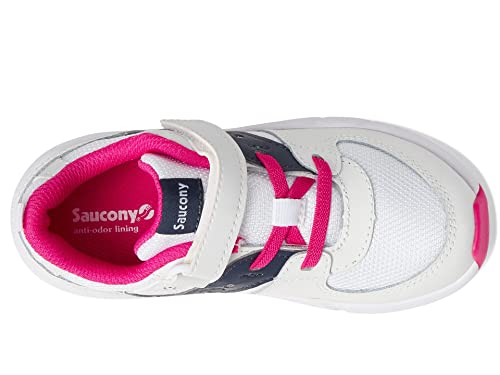 Saucony Jazz Lite 2.0 Sneaker, White/Navy/Pink, 5 Wide US Unisex Little_Kid - image 2
