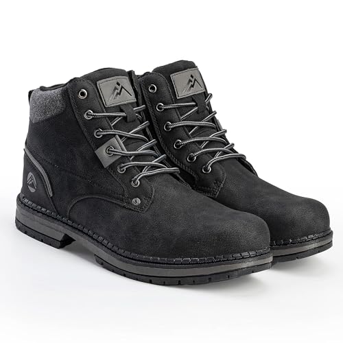 Image of CC-Los Men's Hiking Boots Casual Chukka Boots Water-Resistant Work Ankle Boots for Men Black Size 9.5