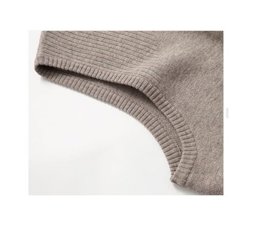 Men's Cashmere Sweater Vest Solid Color Stand Collar Thickened Zipper Knitted Cardigan Vest Outerwear4