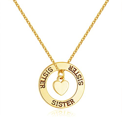 BINKILA S925 Sterling Silver Personalized Custom Engraved Russian Ring Name Necklace Jewelry Gift 3 Name for Woman (Gold)