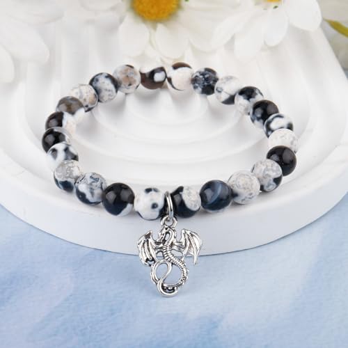 Dragon Lover's Charm Gemstone Jewelry Bracelet Inspiration Spirit Animal Gift for Friends3