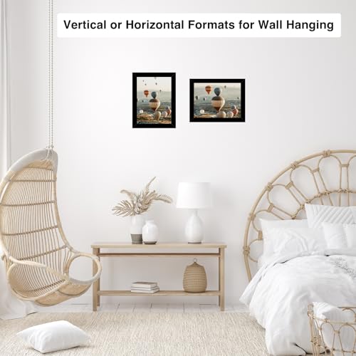 Image of JCJMY 4x6 Picture Frame Black for Wall Hanging or Tabletop, Wall Mounting Horizontally or Vertically, 4 x 6 Wall Gallery Poster Photo Frame with Shatter Resistant Plexiglass, Black