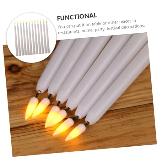 Velas LED de poste largo sin llama en pack de 12 unidades para decoraciones seguras 7