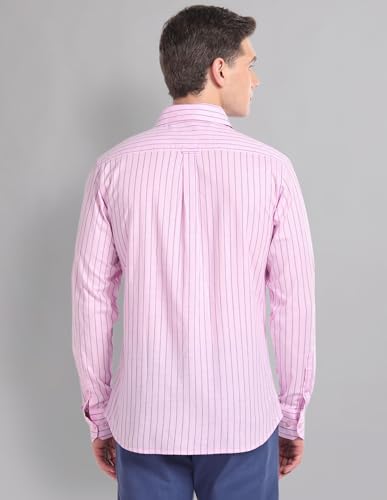 Image of AD by Arvind Vertical Stripe Cotton Summer Shirt