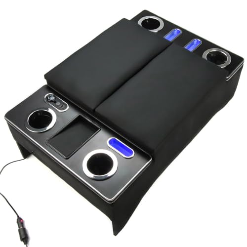 (トクトヨ)Tokutoyo 200系 ハイエース対応 専用 コンソールボックス ワイドボディ S-GL 1型~8型 ガソリン ディーゼル 適用 運転席 助手席 アームレスト 肘置き ドリンクホルダー LED付き USBポート付き