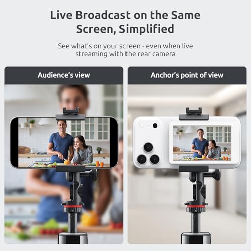 Image of Selfie Monitor Screen Phone- Magnetic Phone Vlog Back Camera Selfie Monitor - 4k 30fps Display can Wirelessly Connect to Mobile Phones - Selfie Screen Compatible with iPhone & Android