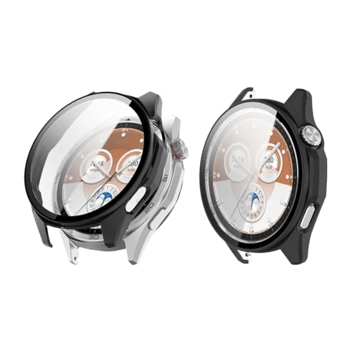For HUAWEI Watch GT6 46mm �Ή� �P�[�X�ySUNZHXIN�zPC+�����K���X�t ��̌^ ���S�ی� �a���������� �����h�~ �w��h�~ ���h�~ �����ȒP HUAWEI Watch GT6 46mm �p �P�[�X �ی�J�o�[(�u���b�N)