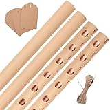 Craft Wrapping Paper Set - All Occasion Brown Kraft Wrap Kit - 4 Rolls Plus Twine and Gift Cards - Modern Rose Gold Polka Dot Design - Perfect for Birthday, Weddings, Valentines Day & More (Rose Gold)