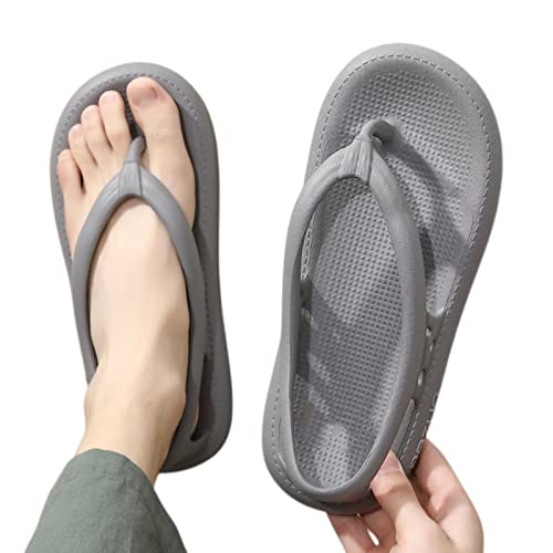 SUYGGCK Chancletas Mujeres Sandalias De Verano Zapatos De Playa Casuales De Gran Tamaño Parejas Zapatillas Mulas Zapatillas De Tacones Gruesas Chanclas Hembra-A-Gray,36-37(EUR 35-36)