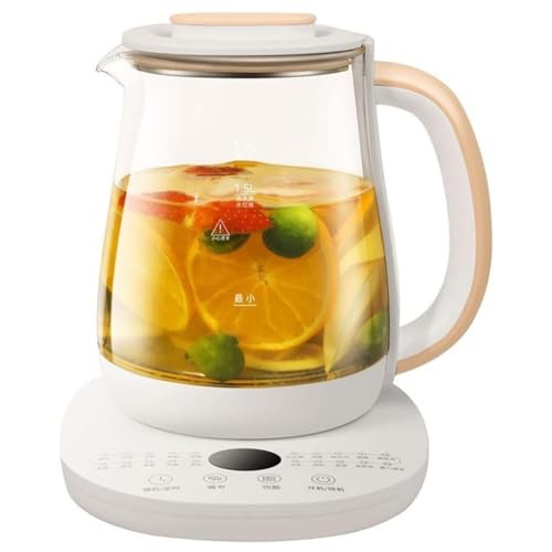 Hervidor Eléctrico Multifuncional De 1,8 L, Olla De Vidrio para Guisos con Temporizador, Apagado Automático Y Función para Mantener Caliente, Olla Saludable De Ebullición 001