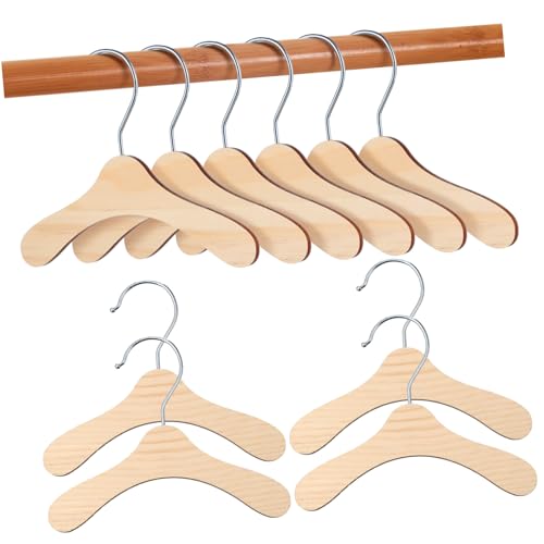 ibasenice 10Pcs Wooden Pet Apparel Hangers Durable Clothing Rack for Dog Costumes Lightweight Design Natural Wood Color for Organizing Pet Clothes
