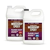 Stone Coat Woodshop Epoxy Flood Coat, 2 Gallon Kit - Crystal Clear, Food-Safe, Low VOC, UV-Resistant Epoxy Resin, High Gloss Protective Finish for Wood Tables, Bar Tops, Countertops, and Crafts
