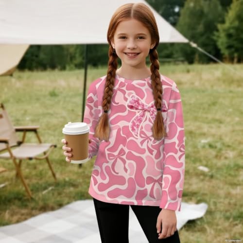 Image of WELLFLYHOM Long Sleeve T-Shirt for Boys Girls 3-16 Years Old Tee Tops Crewneck Pullover Shirts Fall Outfits