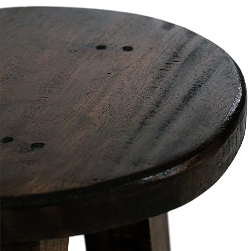 Tabouret en bois rustique d'acajou massif authentique