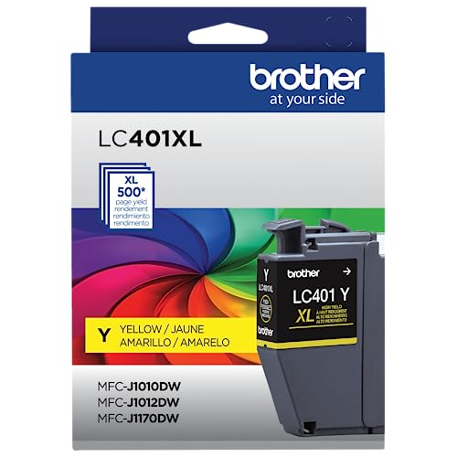 Image of Brother Genuine LC401XLY High Yield Yellow Ink Cartridge
