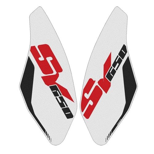 Genouillère anti-dérapant SV650 Suzuki autocollant de réservoir blanc