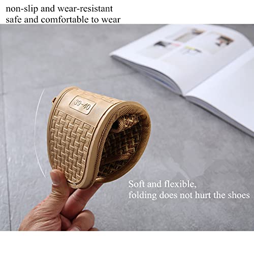 2 Pairs Rattan Grass Bamboo Slippers Flip Flop Slip on Bath Spa Slippers Sandal Indoor Lightweight Shoes for Men Women3