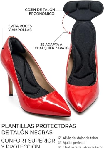 TERNOS, Semelles Gel Noires Talons Femme – Soulage Avant-Pied et Talon – Invisibles, Confortables et Antidérapantes – Idéales Chaussures Noires, Travail, Soirée – vue 3