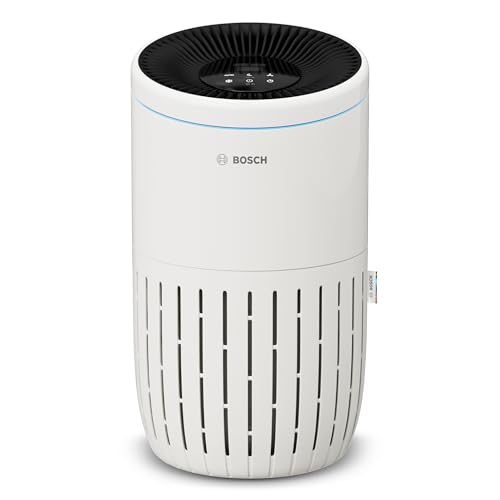 Bosch Air 4000 Luftreiniger - Für Räume bis zu 62,5 m² - Entfernt effizient Schadstoffe - Mit 3-in-1 Luftfilter, Smart Sensor, Automatikmodus, Ruhemodus ( 25 dB(A)) - CADR: 300 m³/h