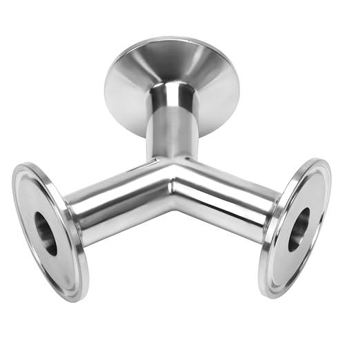 Image of DERNORD Tri Clamp Wye Clamp End True Y Type Cross Tee Tube Stainless Steel 304 Three Way Elbow 3 /4 Inch Pipe OD
