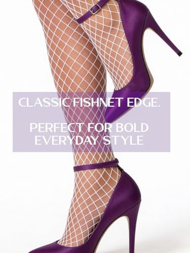 Image of Mila Marutti Fishnet Tights for Women | Black Fish Net Stockings | High Waist Fishnet Pantyhose Multiple Colors