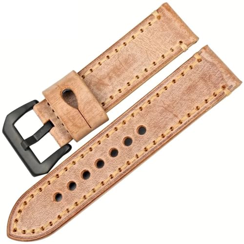 Bracelet Watch Band 24mm cuir marron vintage pour montre homme et montre de luxe