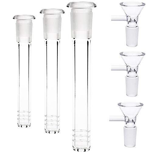 Tslinc 3 Pieces Stem Clear Scientific Glass Tube Adapter with 3 Pieces Glass Funnel for Science and Lab Experiments (2.8 Inches, 4 Inches, and 5.2 Inches) (6 Pcs)