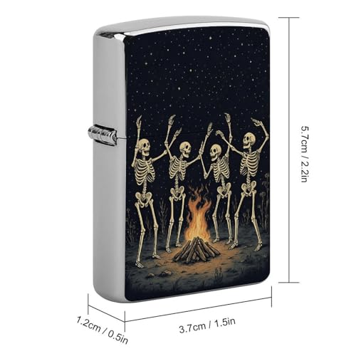 Funda metálica Dancing Skeletons para encendedores estándar miniatura 2