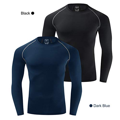 Jersey de ciclismo, Andoer Camisa de manga comprida masculina de compressão Jersey Active Sports Bas