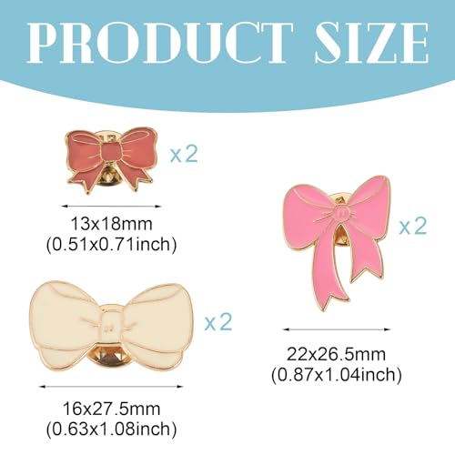 Image of 6Pcs 3 Styles Bowknot Enamel Pins Colorful Bow Tie Brooch Pins Ribbon Bow Brooch Badges for Backpacks Bags Hats Clothing Decorative Supplies