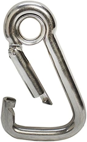 5pc 3/8'' Marine Stainless Steel Carabiner Snap Hook w/Eyelet Insert Boating