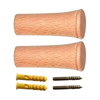 Chaies Wooden Coat Hooks, 2 Pieces Wall Mounted Coat Hooks with Hat Organizer, Sturdy Storage Rack | for Backpack, Bathrobe, Entrance, Hallway, Christmas, Gift