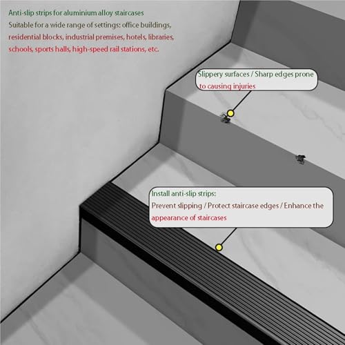 Borde de Escalera Antideslizante de Aluminio L Interior Exterior 90cm 7