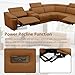 SIENWIEY Power Reclining Leather Sectional Sofa with Console for Living Room Set，Brown Modular Sectional Couch 5 Seats Modern Combination Sofa with Adjustable Headrest/Cup Holders/USB Charging