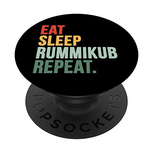 Eat Sleep Rummikub Repeat Multicolored Font PopSockets PopGrip: Agarre intercambiable para...