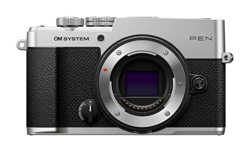 OM SYSTEM Pen Body Silver Mirrorless Camera Compact Weather-Sealed Creative Profile 4K Video AI Autofocus Image Stabilization for Everyday and Travel Photography.