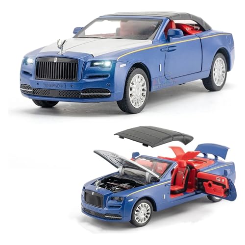 Image of Alokik 1:32 Rolls Royce Dawn Die-Cast Metal Pull Back Car with 2 Openable Doors with Sounds and Lights Toy Decoration Car Best Gift Toys for Kids【Black】