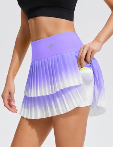 Mudere Womens Pleated Tennis Skirt with Shorts Athletic Skort with Pockets High Waisted Golf Skorts for Workout Pickleball4