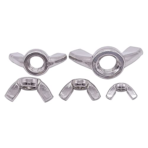 Image of M10 x 1.5mm (20 PCS) Stainless Steel Wing Nuts Butterfly Nuts, 304 Stainless Steel 18-8, Full Thread, Bright Finish