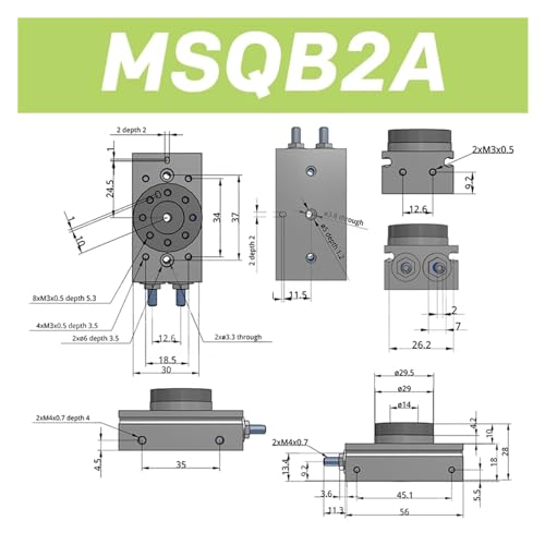 Cylindre rotatif de type SMC MSQB2A actionneur pneumatique double effet