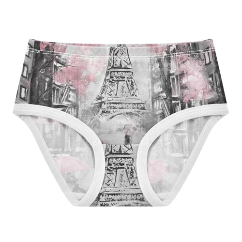 Cotton Toddler Girls Underwear Art Eiffel Tower Street Cute Panties Girl Print Briefs Undies Kids 2t