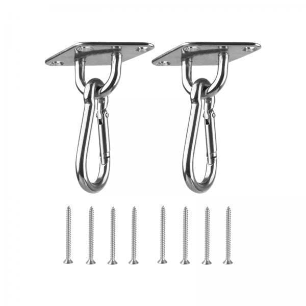 Qianly 3X Pad Eye Plate Hammock Wall Mount Heavy Duty Hanging Hardware Fitting Set Marine Hardware Staple Hook for Outdoor Activities Camping