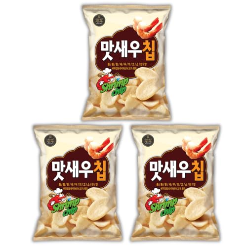 Unha's Korean Shrimp Chips, Fried Prawn Crackers, 3 Pack