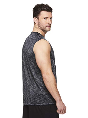 Reebok Men\'s Muscle Tank Top - Sleeveless Workout & Training Activewear Gym Shirt - Push Press Black, Medium - Thumbnail 4