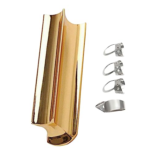 LIOOBO 5Pcs Stainless Steel Tone Bar Guitar Slide Kit with Finger Picks Durable and Rustproof Accessories for Electric Guitar Lap Steel and String Instruments Convenient Storage