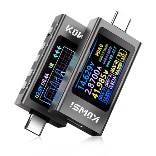 diymore USB Tester Messgerät 3.3V-40V 12A USB Digital Tester Power Meter, Strommessgerät, Spannung Voltmeter, Leistungskapazitä Detektor mit Kurvenmessung, Welligkeitsmessung, Protokolltest