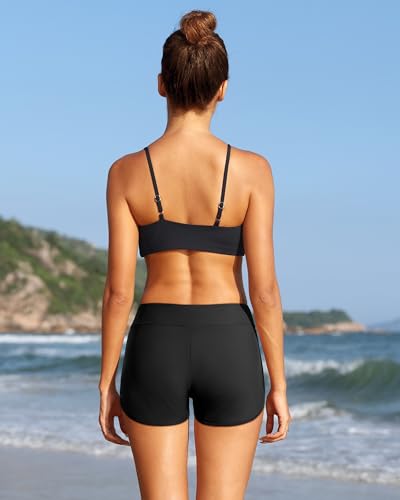 Image of Yonique Womens Swim Shorts Solid Tankini Bottoms Swimsuit Bottoms(Available in Plus)