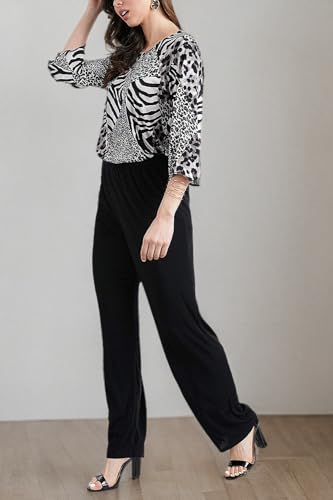 Jostar Women's Elastic Waist Pants – Pull On Stretch Basic Soft Casual Trouser4